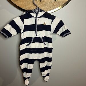 GAP Navy and White Striped Footie